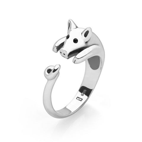 Silver Piggy Ring