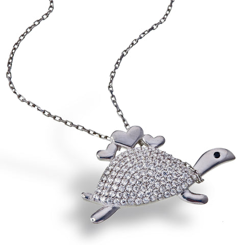 Tortoise Love Necklace (Clear)