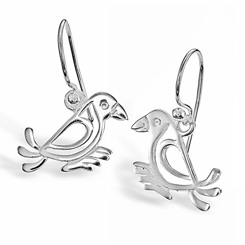 Silver Chaffinch Earrings