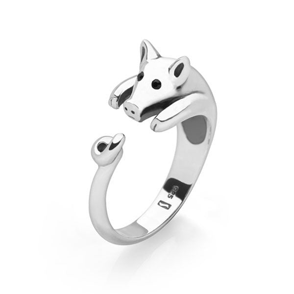 Silver Piggy Ring
