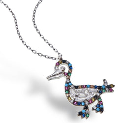 Rainbow Duck Necklace