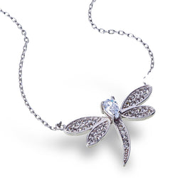 Zirconia Dragonfly Necklace