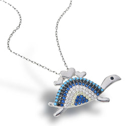 Tortoise Love Necklace (Blue)