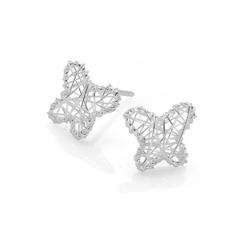 Embroidered Butterfly Studs