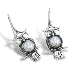 Pearl Owl Earrings