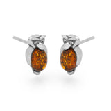 Amber Owl Studs