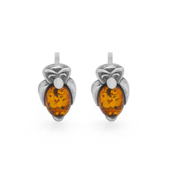 Amber Owl Studs