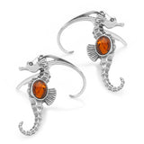 Amber Seahorse Earrings