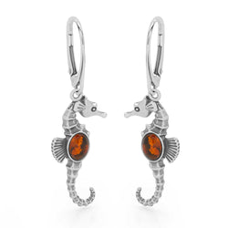 Amber Seahorse Earrings