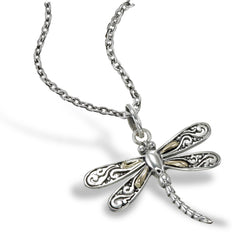Golden Dragonfly Pendant - Large