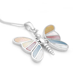 Rainbow Pearl Butterfly Pendant